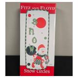 Fitz and Floyd Snow Circles Holiday Snowman Serving Tray