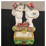 Dreamsicles Mistletoe Kiss Angel Trinket Box by Cast Art 1999