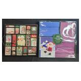 Christmas Shadow Box Decor and Christmas Cards with Envelopes - qty of cards unverified