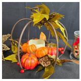 Fall and Holiday Decor Collection with Pumpkin Centerpiece, Wire Star, and Mickey Ornament
