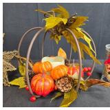 Fall and Holiday Decor Collection with Pumpkin Centerpiece, Wire Star, and Mickey Ornament