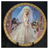 Decorative Plate Lot: Barbie Wedding Day Limited Edition, Lenox Winter Greetings Cardinal, and Clear Glass Serving Platter