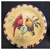 Decorative Plate Lot: Barbie Wedding Day Limited Edition, Lenox Winter Greetings Cardinal, and Clear Glass Serving Platter