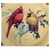 Decorative Plate Lot: Barbie Wedding Day Limited Edition, Lenox Winter Greetings Cardinal, and Clear Glass Serving Platter