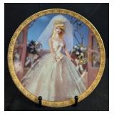 Decorative Plate Lot: Barbie Wedding Day Limited Edition, Lenox Winter Greetings Cardinal, and Clear Glass Serving Platter
