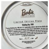 Decorative Plate Lot: Barbie Wedding Day Limited Edition, Lenox Winter Greetings Cardinal, and Clear Glass Serving Platter
