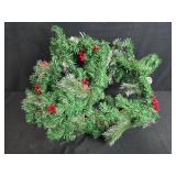 Artificial Holiday Garland with Pinecones and Red Berries