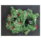 Artificial Holiday Garland with Pinecones and Red Berries