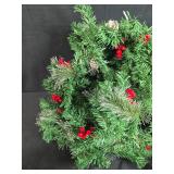 Artificial Holiday Garland with Pinecones and Red Berries