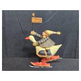 Williraye Studio Holiday Figurine Skating Goose Rider