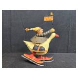Williraye Studio Holiday Figurine Skating Goose Rider