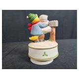 Kitty Cucumber Family Schmid Christmas Ceramic Music Box