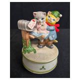 Kitty Cucumber Family Schmid Christmas Ceramic Music Box