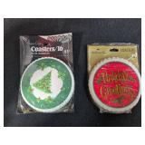 Christmas Holiday Decor Lot with Storage Box, Sleigh Organizer and Coasters