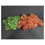 Set of Green and Red Metallic Tinsel Garlands