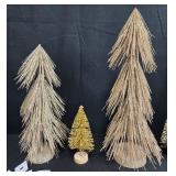 Assorted Holiday Decor Trees, Snowflake Ornaments, and Candy Signs