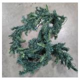 Set of 2 Artificial Prelit Spiral Entryway Trees with Pots and Garland