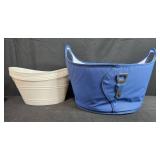 Holiday Party Supplies Collection with Serving Buckets, Utensils, Plates, and Candle