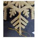 Christmas Basket with Ornaments, Gift Bows, Snowflake Decor, and Gift Bag