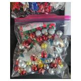 Christmas Basket with Ornaments, Gift Bows, Snowflake Decor, and Gift Bag