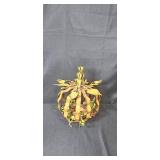 Wooden Porch Turkey Figure and Metal Pumpkin Fall Decor Set