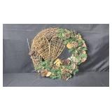 Rustic Wreath with Pinecones, Holiday Ornament Set, and Cabelas Moose Plush