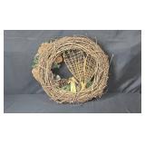 Rustic Wreath with Pinecones, Holiday Ornament Set, and Cabelas Moose Plush