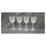 Set of 4 Glass Wine Goblets, 4 Dinner Plates, and Holiday Snowflake Tree Topper & Soap Dish