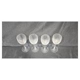 Set of 4 Glass Wine Goblets, 4 Dinner Plates, and Holiday Snowflake Tree Topper & Soap Dish