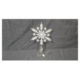 Set of 4 Glass Wine Goblets, 4 Dinner Plates, and Holiday Snowflake Tree Topper & Soap Dish