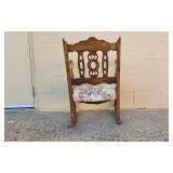 Vintage Wooden Rocking Chair with Floral Upholstered Seat