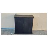 Black Wooden Storage Cabinet with Adjustable Shelves 30x31x16 in
