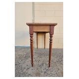 Wood Console Table with Green Marble Top and Turned Legs 53x18x29 in