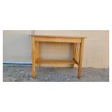 Oak Wood Console Table with Drawer and Shelf 36in x 34in x 29in
