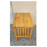Oak Wood Console Table with Drawer and Shelf 36in x 34in x 29in