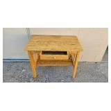 Oak Wood Console Table with Drawer and Shelf 36in x 34in x 29in