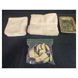 Bathroom Accessory Set with Towels, Soap Dish, Tumbler, Candle Holder, and Curtain Hooks