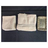 Bathroom Accessory Set with Towels, Soap Dish, Tumbler, Candle Holder, and Curtain Hooks