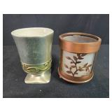 Bathroom Accessory Set with Towels, Soap Dish, Tumbler, Candle Holder, and Curtain Hooks