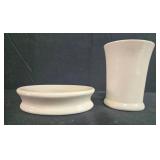 Bathroom Accessory Set with Glass Holders, Plastic Tumbler and Soap Dish, and Towels