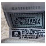JCPenney Home Collection Bath Set with Faux Rattan Tissue Box Cover, Soap Dish, Towels and Shower Curtain Rings