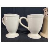 Ceramic Kitchenware Set with Mugs, Canisters, Tealight Holder and Desk Clock