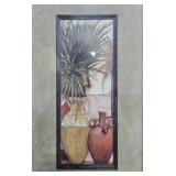 Home Decor Set with 2 Framed Art Prints, Shell Sculpture, Soap Dispenser, Tray, and 4 Glasses