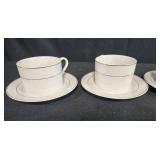 Gibson Housewares White China Dinnerware Set with Silver Trim - display not inc