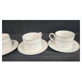 Gibson Housewares White China Dinnerware Set with Silver Trim - display not inc