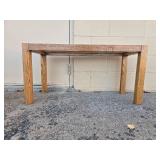 Glass Top Oak Coffee Table, 37x16x19 Inches