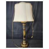 Brass Table Lamp with Fabric Shade