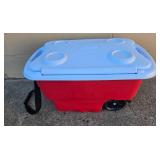 Rubbermaid 46 Quart Wheeled Ice Chest Cooler with Handle