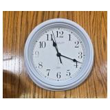 Set of 2 Clocks - Wooden Weight-Driven Wall Clock and Battery-Powered Wall Clock - untested