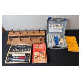 Woodworking Tool Lot with Kreg Jig, Knife Set, Doweling Jig, and Books